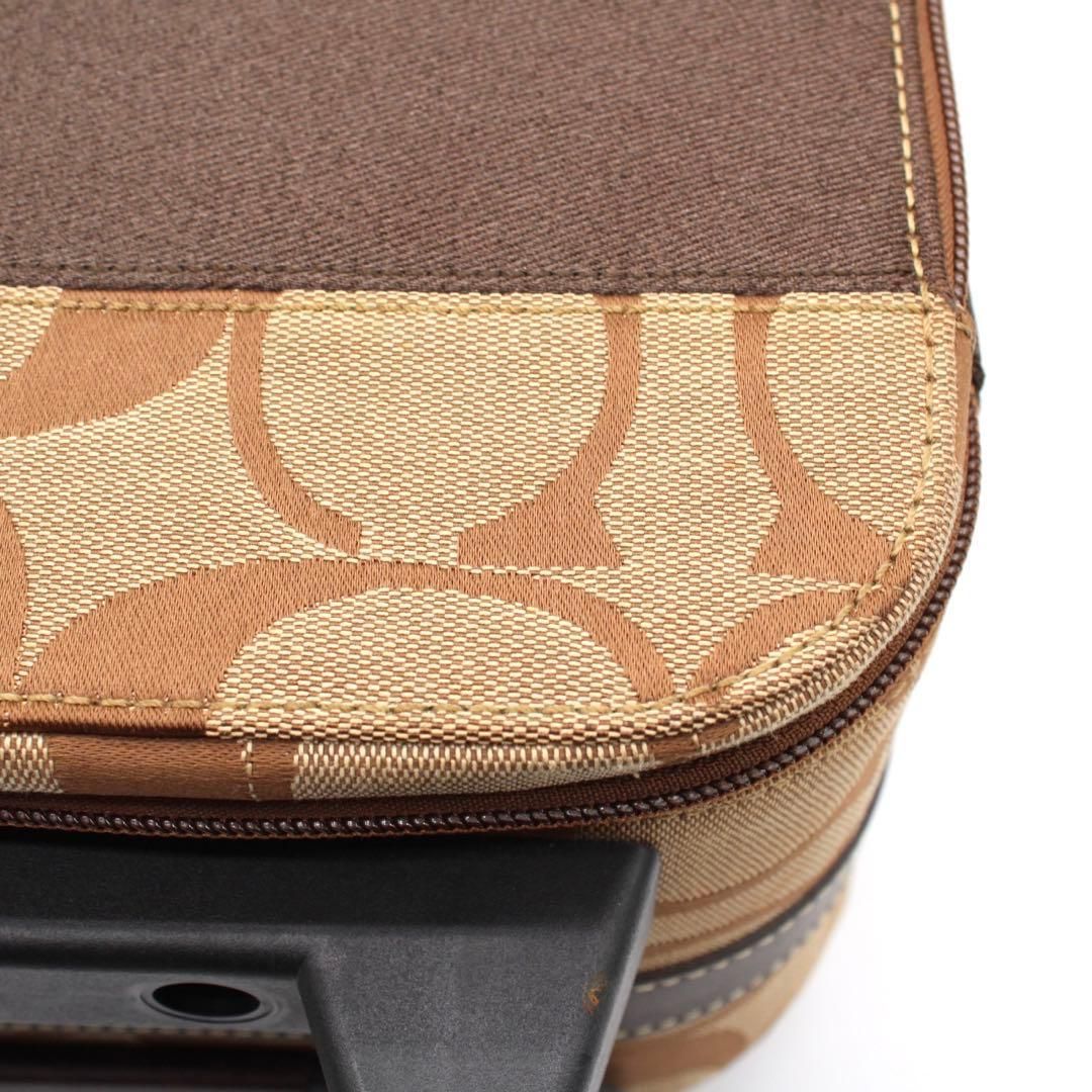 美品】COACH 77022 シグネチャー キャリーケース トラベルケース 茶 美品】COACH 77022 シグネチャー キャリーケース トラベルケース 茶