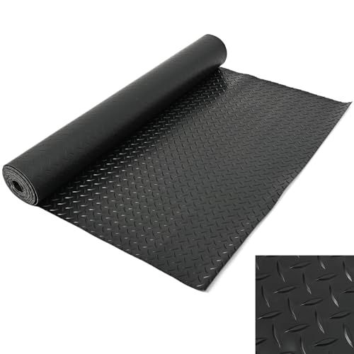 迅速に発送 Rikopin リコピン ガレージマット 幅 1 m 長さ5 厚さ 3 mm 床 ゴム 屋外 車 バイク 光沢 ブラック
