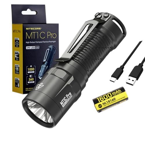 迅速に発送 Nitecore MT 1 C PRO コンパクト デイリーキャリー 懐中電灯 000ルーメン バッテリーとエコセンサーUSB C充電ケーブル付き