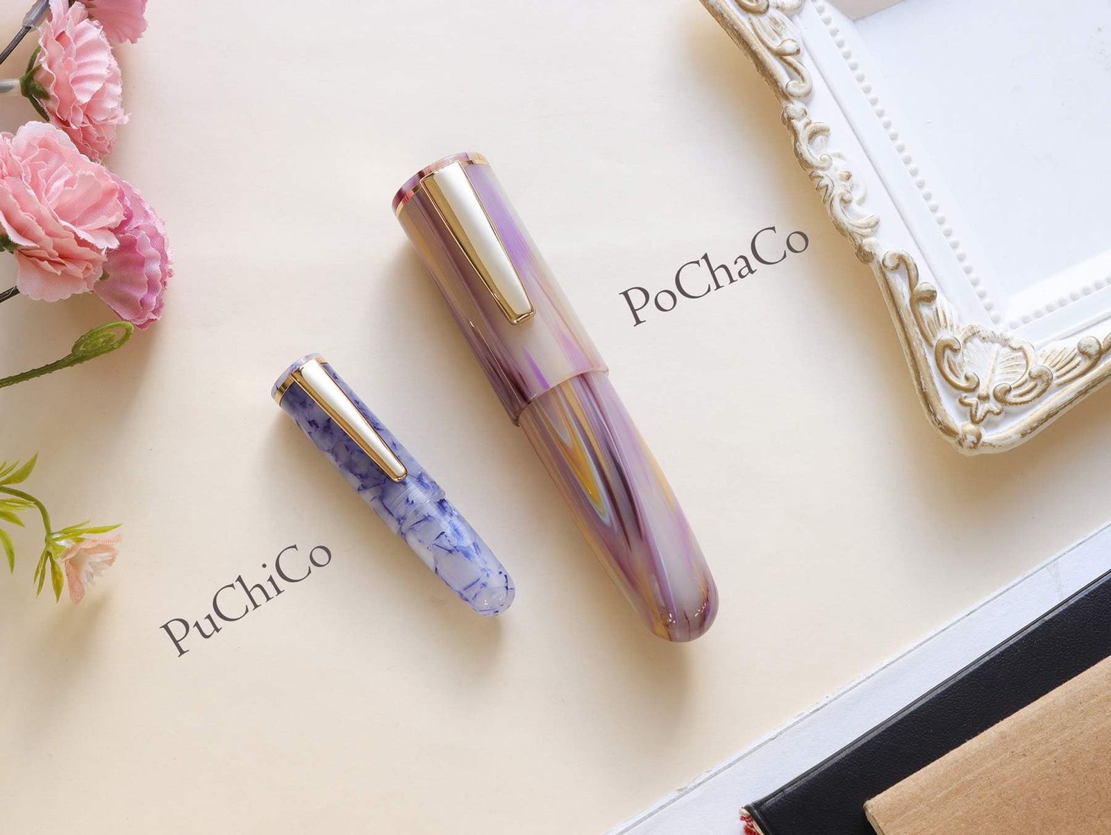 万年筆 WANCHER 1 one wan PoChaCo ミルキーマーブル Mini Fountain Pen アイドロッパー式 M 中字
