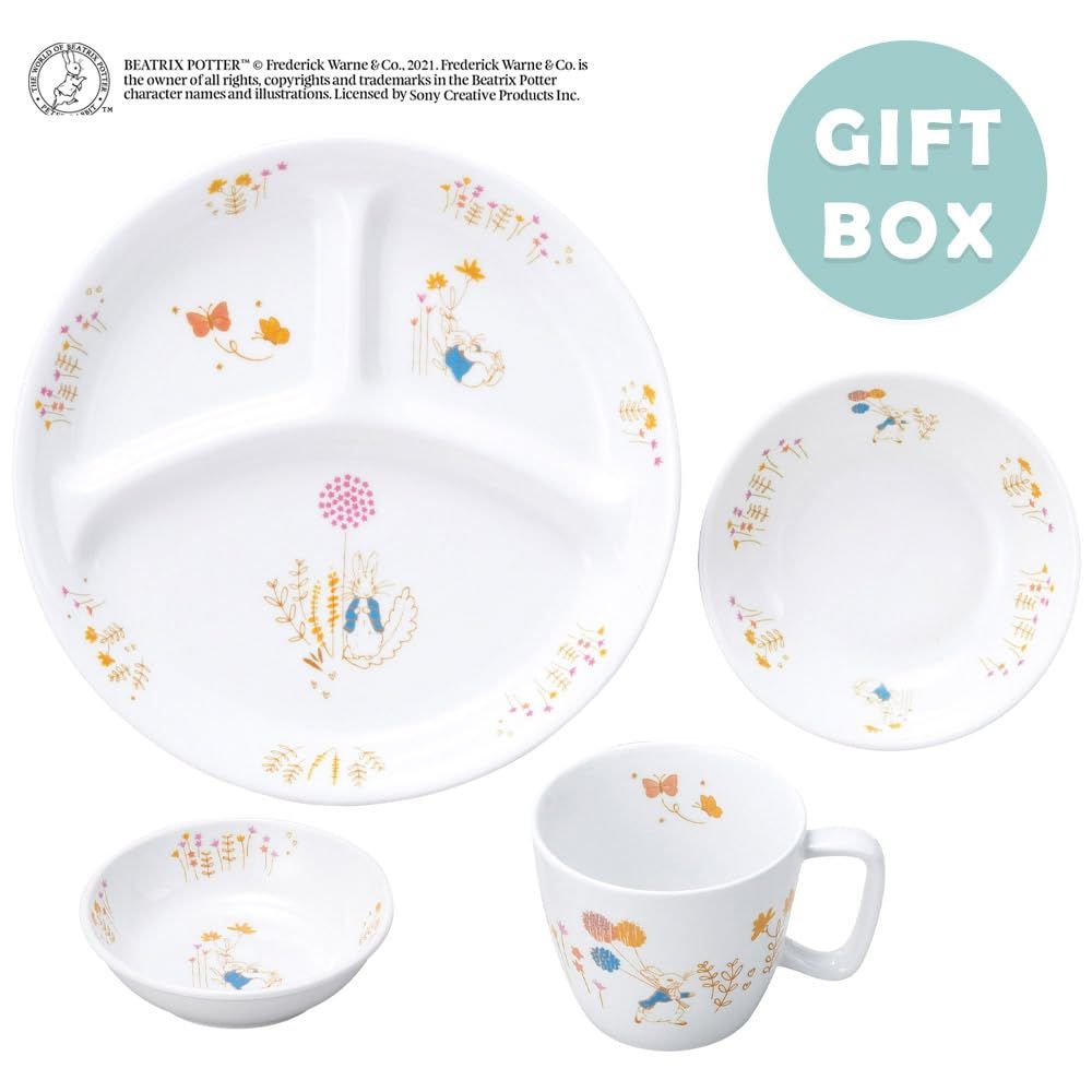 OGISO おぎそ ピーターラビット アドベンチャー 強化磁器食器4点セット 食洗機 レンジ対応