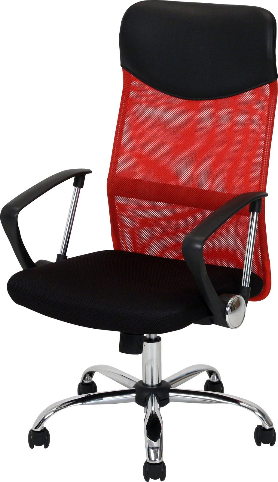 不二貿易 メッシュハイバックチェアー レッド 90879