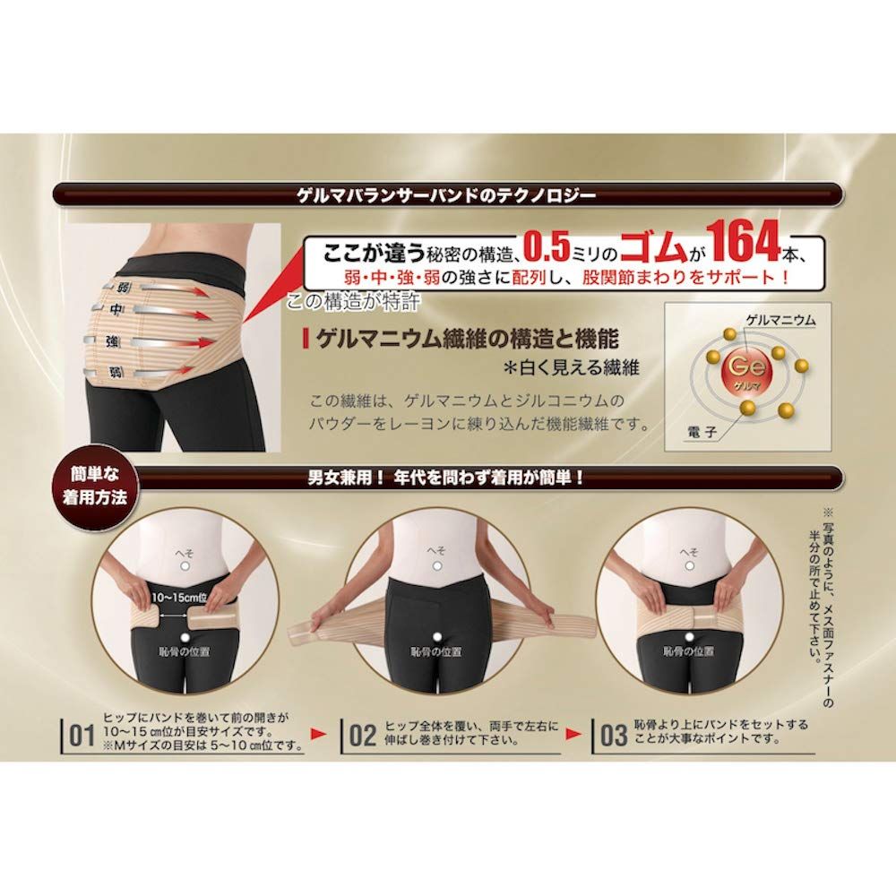 新品 ヘルスパワー ゲルマバランサーバンド GBH-M Mサイズ（80～90cm）