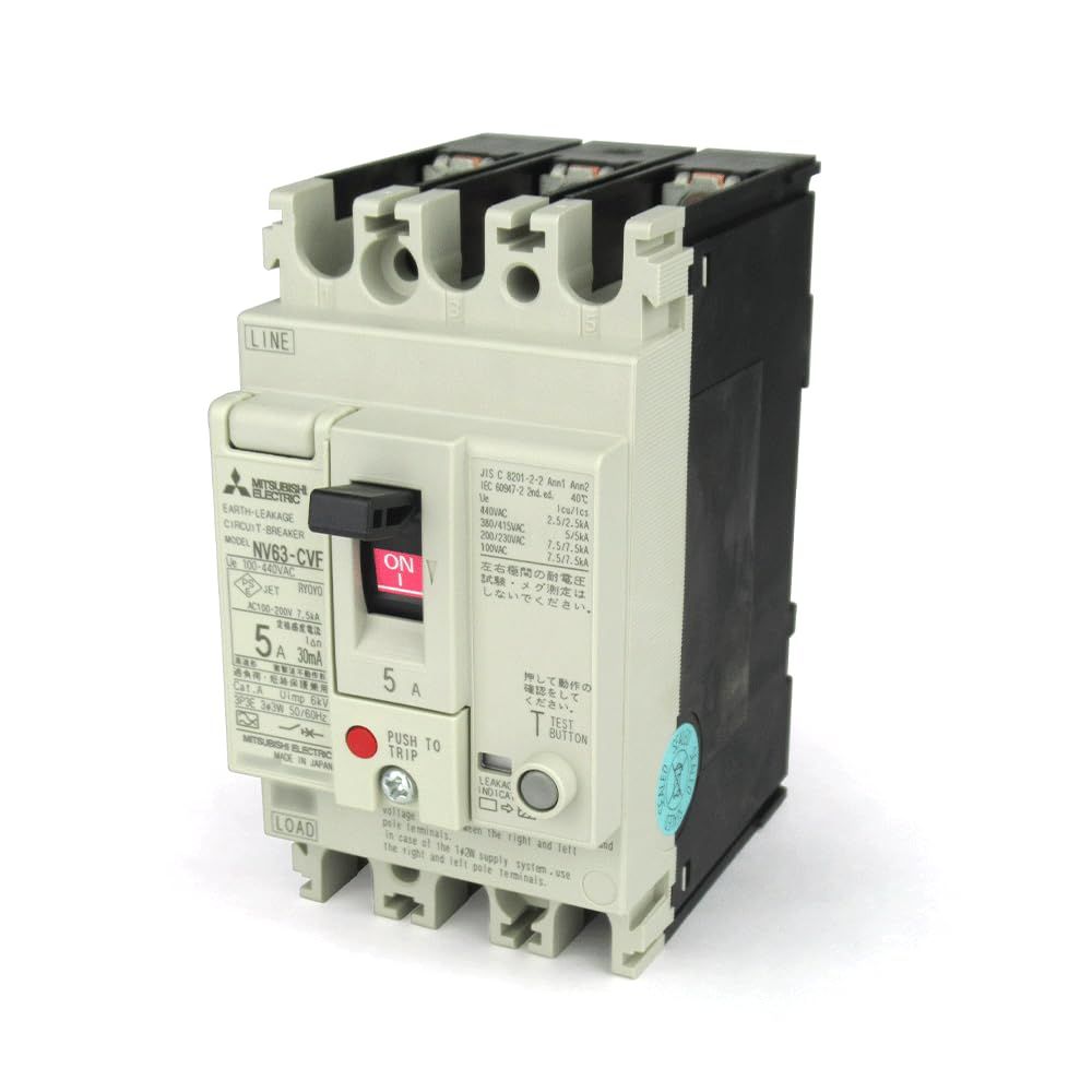 三菱電機 NV 63 CVF 3 P 5 A 30 MA 漏電遮断器 高速形 NN