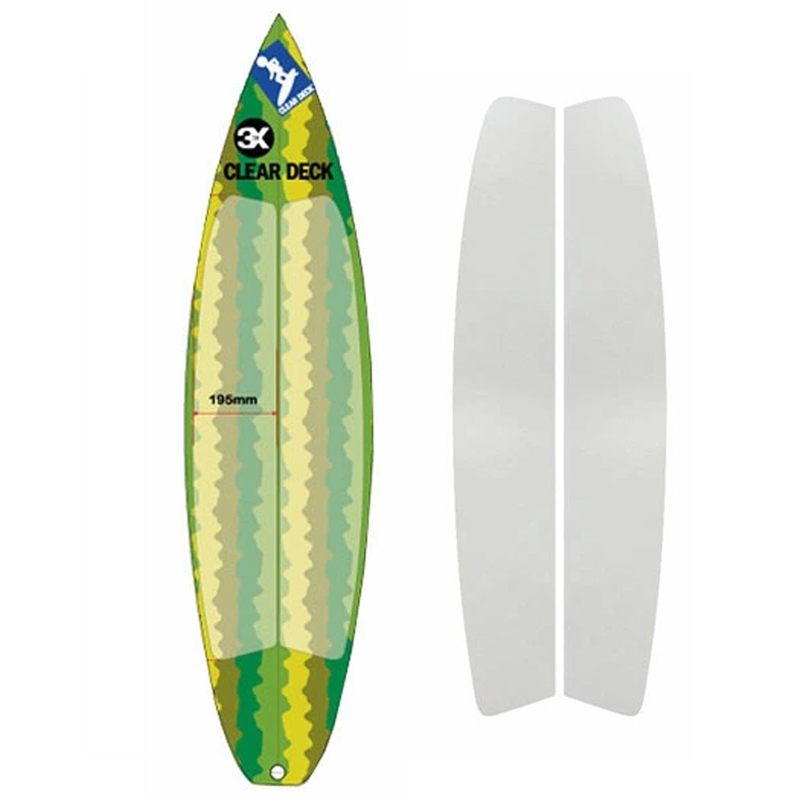 新品 サーフィン ワックス 不要 クリアデッキ SSB 大判 日本製 クリア