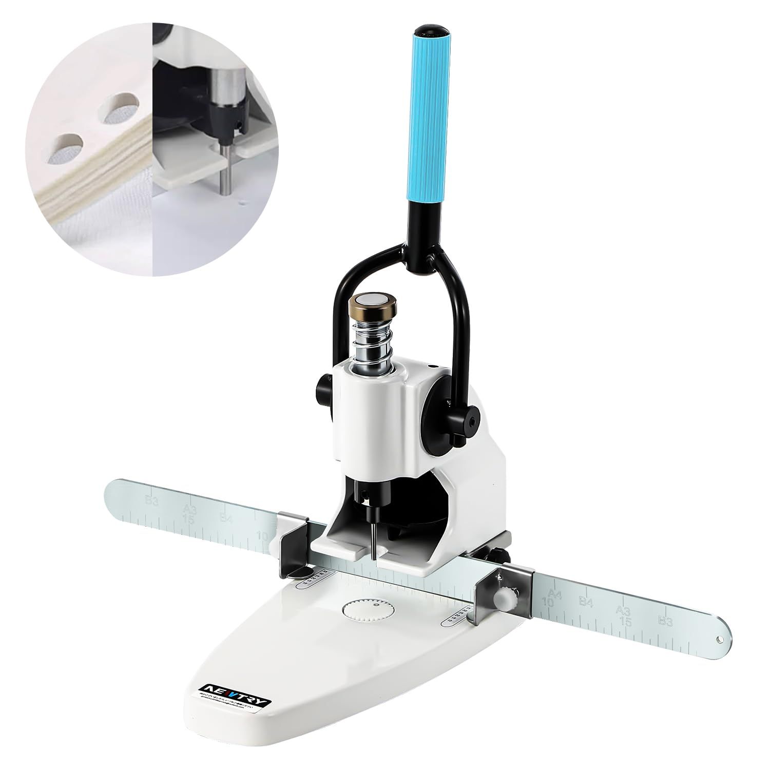 NEWTRY 穴あけパンチ 強力な1穴パンチ 手動 １穴 深穴 深さ30 mmまで 名刺 用紙 しおり タグ ポリ袋 不織布 柔らかい革 穴あけ 卓上型 穴径 6 mm