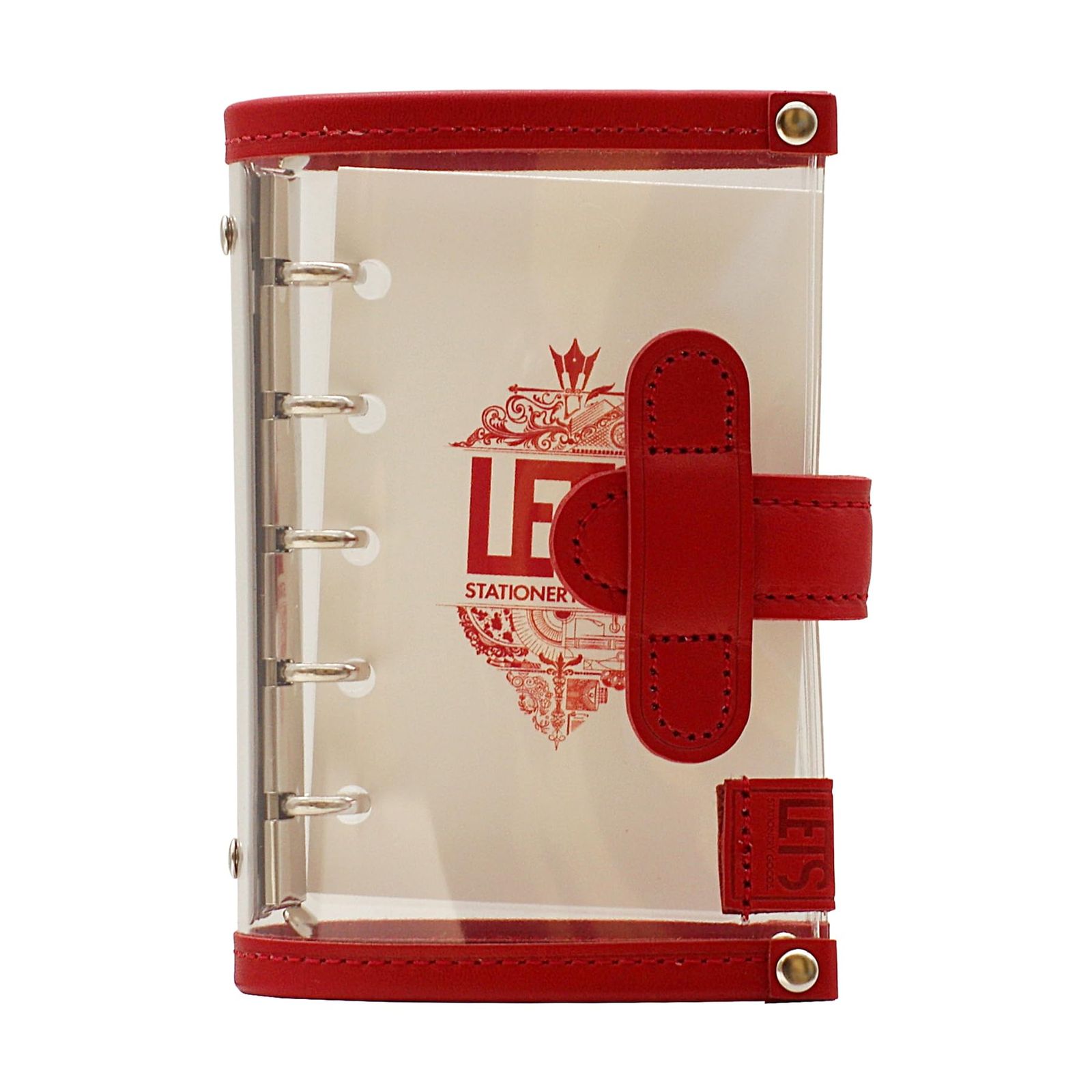 LETS GOODS クリア システム手帳 ミニ5 レッド
