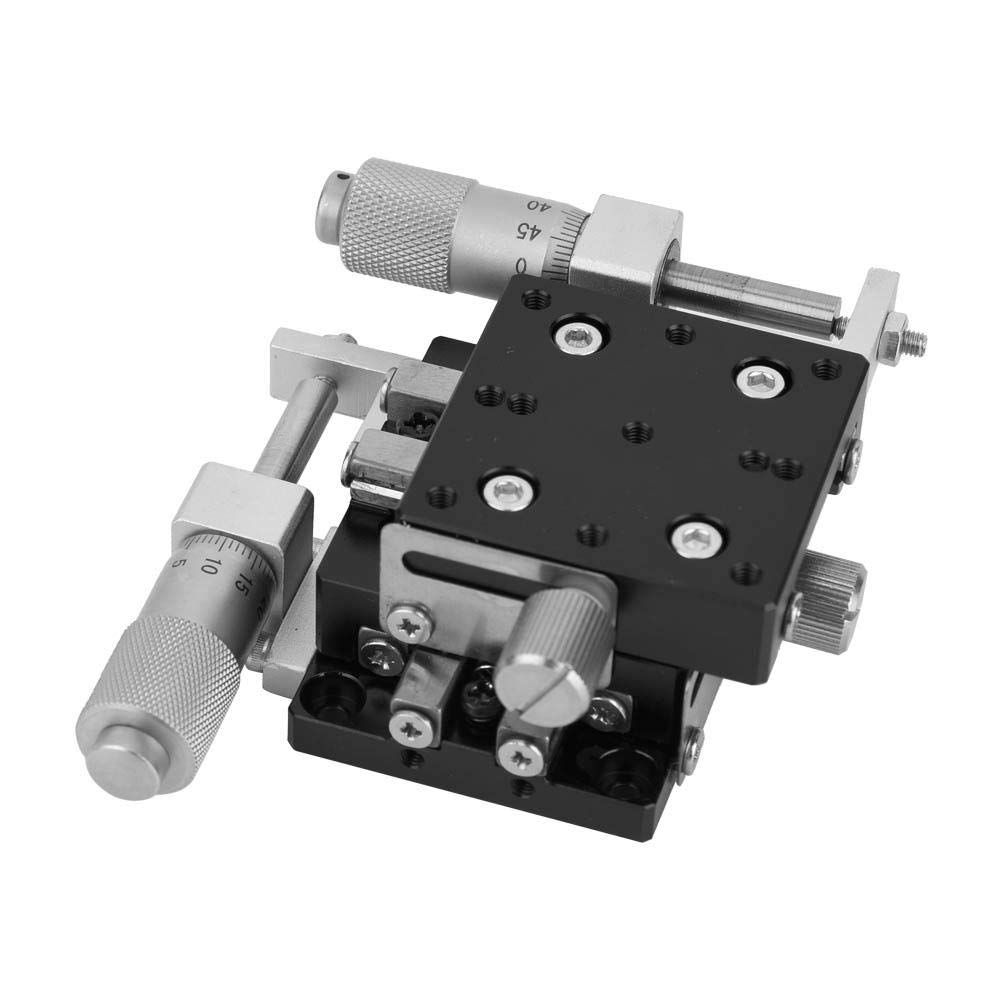 XY軸リニアステージトリミングプラットフォーム 変位プラットフォーム クロスレール手動リニアステージ ベアリングチューニングスライドテーブル 40 x mm オートメーション機器用