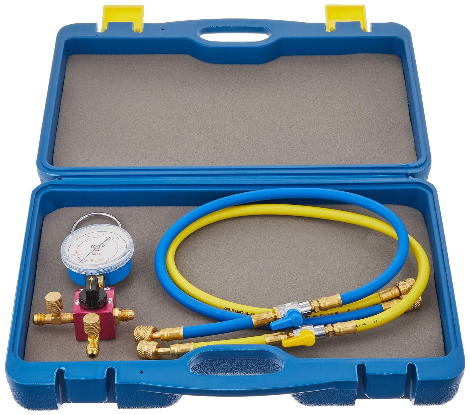 イチネンTASCO TA 123 CV 1 ボールバルブ式シングルゲージマニホールドキット