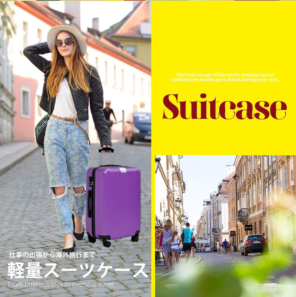§Ｒ∞Ｒｉｋｏｐｉｎ Rikopin リコピン スーツケース 機内持ち込み 大型 キャリーケース キャリーバッグ ダイヤルロック式 超軽量 かわいい ファスナータイプ Sサイズ パステルラベンダー