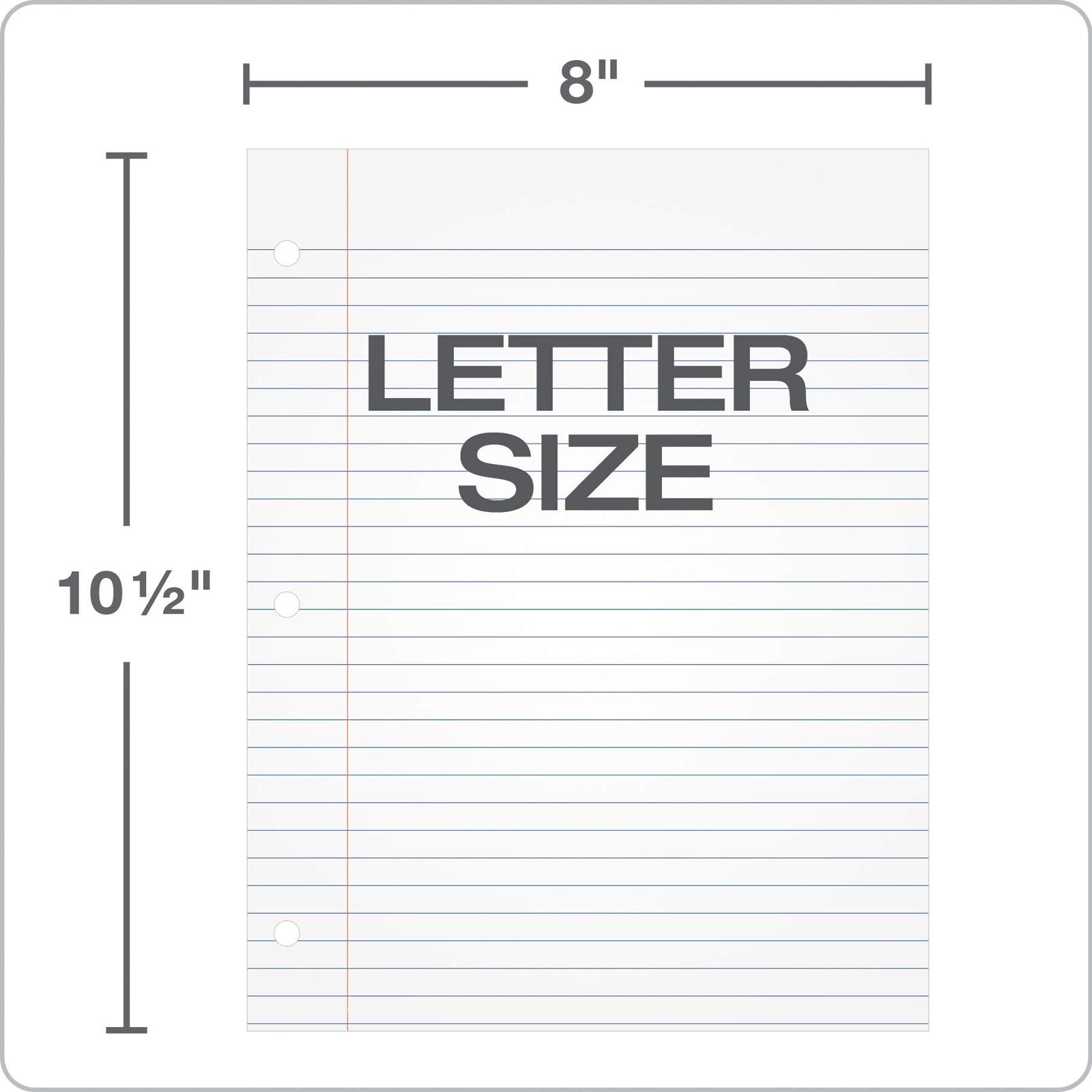 オックスフォードフィラーペーパー 8 x 10 1 2インチ幅の罫線紙 3穴パンチ ルーズリーフノートブック用紙 3リングバインダー用 62330 ホワイト 分度器 収納ケース