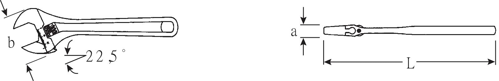 スタビレー モンキーレンチ ガンメタル仕上 300 mm 4026 12