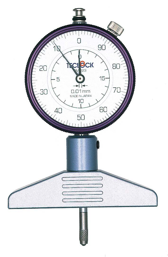 テクロック デプスゲージ DM 223 測定範囲20 mm目量0 01 mmベース長さ75 mm測定子φ3 2