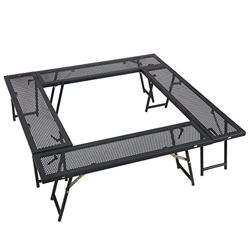 迅速に発送 SUN YE 焚き火テーブル アウトドア 囲炉裏 自由な組み合わせで使えるシェイプ 収納ケース付 アイアン囲炉裏 マルチファイア セット 脚が太くなり安定感が増し 複数人でのBBQに最適