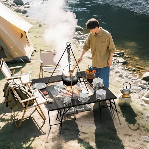 迅速に発送 SUN YE 焚き火テーブル アウトドア 囲炉裏 自由な組み合わせで使えるシェイプ 収納ケース付 アイアン囲炉裏 マルチファイア セット 脚が太くなり安定感が増し 複数人でのBBQに最適