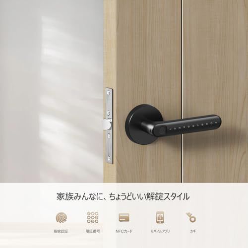 迅速に発送 スマートロック 玄関 スマートキー 電子錠後付け交? スマートロック指紋認証 暗証番号 カ?ド認証 鍵アプリ対応 取付カンタン 取付スペーサー付 防犯対策