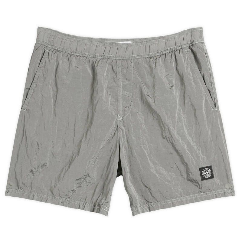 Stone Island Mens Swimsuit Shorts Nylon Shorts Stone Island Nylon Metal Swim Shorts Pearl Grey Pearl