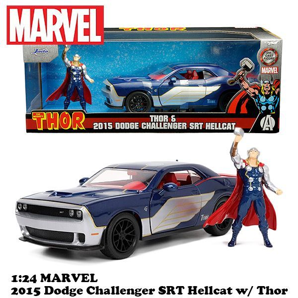 1 24 MARVEL THOR 2015 DODGE CHALLENGER SRT HELLCAT マイティ ソー ミニカー