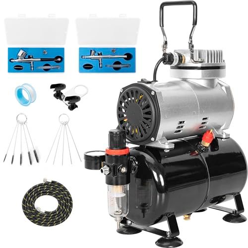 充電式 エアブラシ コンプレッサー セット 口径0 3 mm 重力式 小型 軽量 ハンドピース ネイルアート メイクアップ 絵画 用 389 d 4932