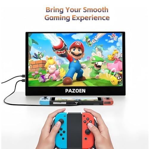 PAZOEN モバイルディスプレイ11 6インチ 1366 x 768 p HD 16 9画像比 非光沢パネル 薄型 軽量 サブモニター 小型モニター 隠しブラケット 内蔵スピーカー VESA対応 USB Type C Mini HDM 3 bdc 6 af 0