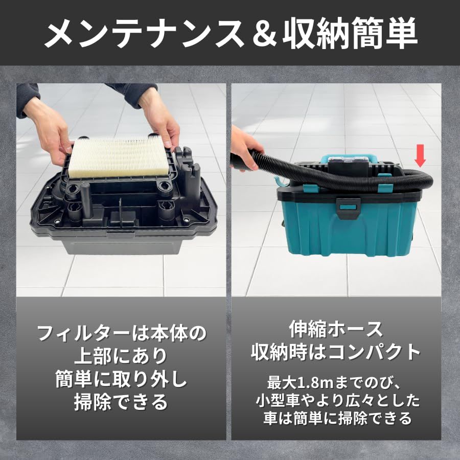 迅速に発送 マキタ Makita バッテリー 対応 コードレス ブロワ バキューム 集塵機 乾湿両用 掃除 大容量 18 V 使用 互換 充電式 電動工具 日本語説明書