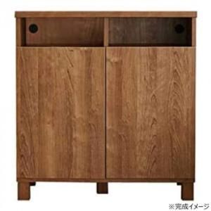 日本製組立家具 リビングボード 収納キャビネット CO NC 8075 CT ライトブラウン 2254872