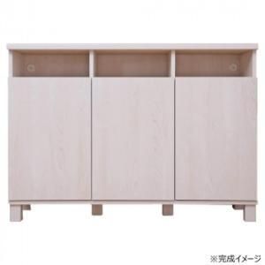 日本製組立家具 リビングボード 収納キャビネット CO NC 8011 CT ホワイト 2254866