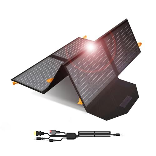 迅速に発送 FlexSolar 60 w ソーラー パネルQC 3 0 USB A C DC 5521 8 mm 出力太陽光パネル 折りたたみ式 ソーラーチャージャー ポータブル電源充電器高変換効率 薄型 IP 67 防水防塵対応緊急キャンプ小さな発電所発電機