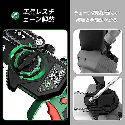 迅速に発送 電動チェーンソー 手軽なコンパクトなハンディノコギリ 小型 軽量 女性にも です ブラシレスチェーンソー G sea製の充電式枝切りミニソーは 庭木の剪定や太い生木の切断に 自動給油装置付き 工具組み立て不要の 2つのバッテリ21 v