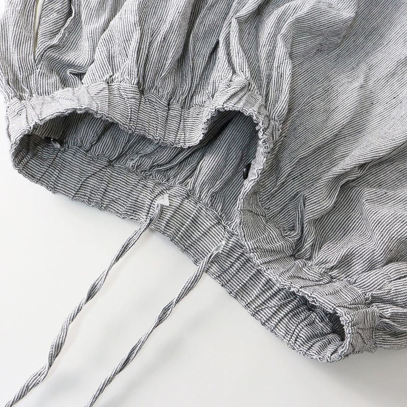 ネストローブ nest Robe ストライプ リネンイージーフレアスカート