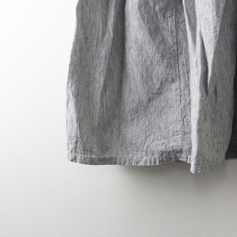 ネストローブ nest Robe ストライプ リネンイージーフレアスカート