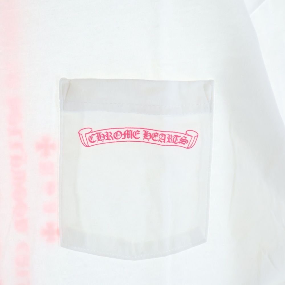 CHROME HEARTS (クロムハーツ) Neon Pink Stripe Logo Tee ネオン