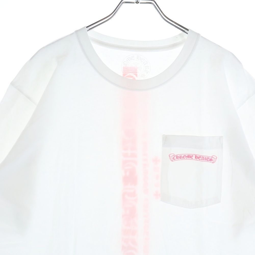 CHROME HEARTS ネオンピンクストライプロゴTシャツ（美品） CHROME HEARTS (クロムハーツ) Neon Pink Stripe Logo Tee ネオン
