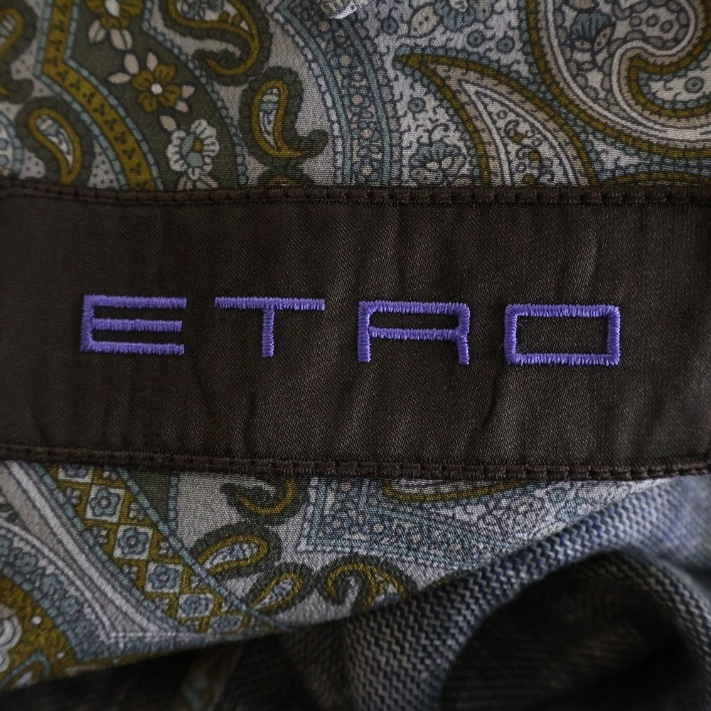 ETRO (エトロ) ウール混 チェック 2Bテーラードジャケット センター