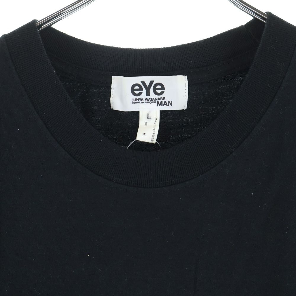 eYe COMME des GARCONS JUNYA WATANABE MAN アイ コム デ ギャルソン ジュンヤ ワタナベ マン バックロゴプリント クルーネック 半袖Tシャツ カットソー ブラック OP-T206 アイ ジュンヤワタナベ マン コムデギャルソン/eYe JUNYA WATANABE MAN