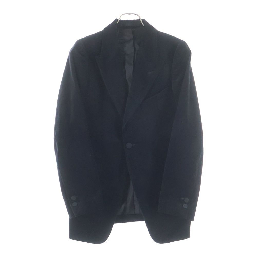 JUN MIKAMI ジュンミカミ ×BRISBANE MOSS ブリスベンモス ベルベット ピークドラペル 1B テーラードジャケット ブラック JUN MIKAMI (ジュンミカミ) ×BRISBANE MOSS ブリスベンモス ベルベット