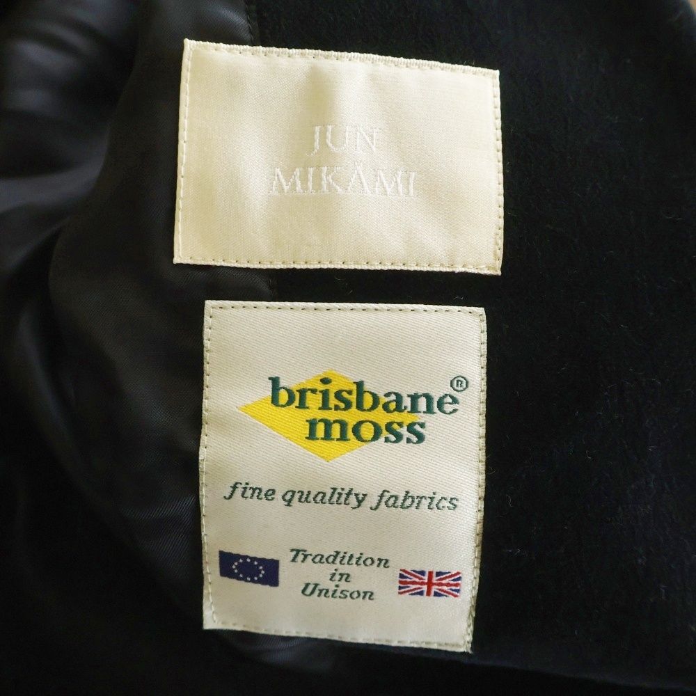 JUN MIKAMI ジュンミカミ ×BRISBANE MOSS ブリスベンモス ベルベット ピークドラペル 1B テーラードジャケット ブラック JUN MIKAMI (ジュンミカミ) ×BRISBANE MOSS ブリスベンモス ベルベット
