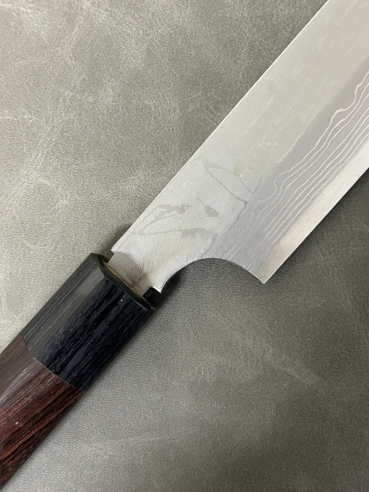 訳あり 柳刃包丁 包丁 300 mm 安来鋼白紙2号 ダマスカス 紫檀シノギ柄 66