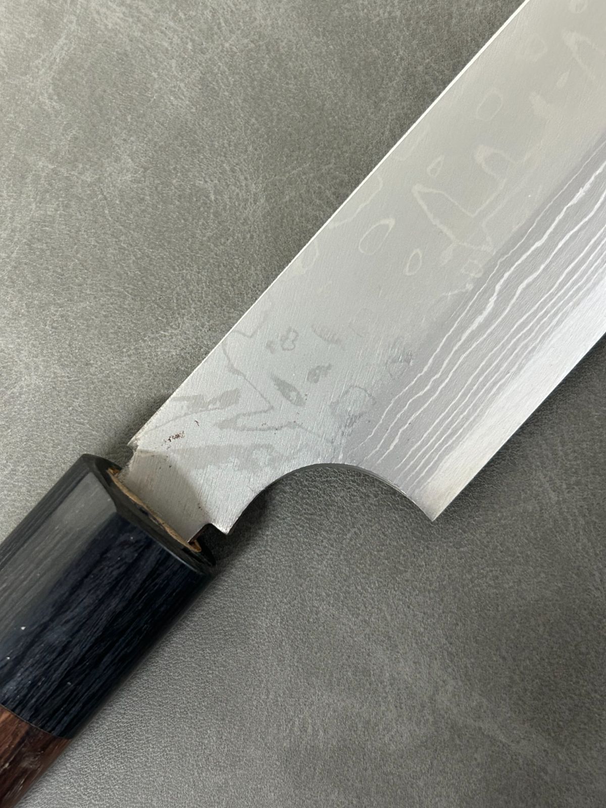 訳あり 柳刃包丁 包丁 300 mm 安来鋼白紙2号 ダマスカス 紫檀シノギ柄 67