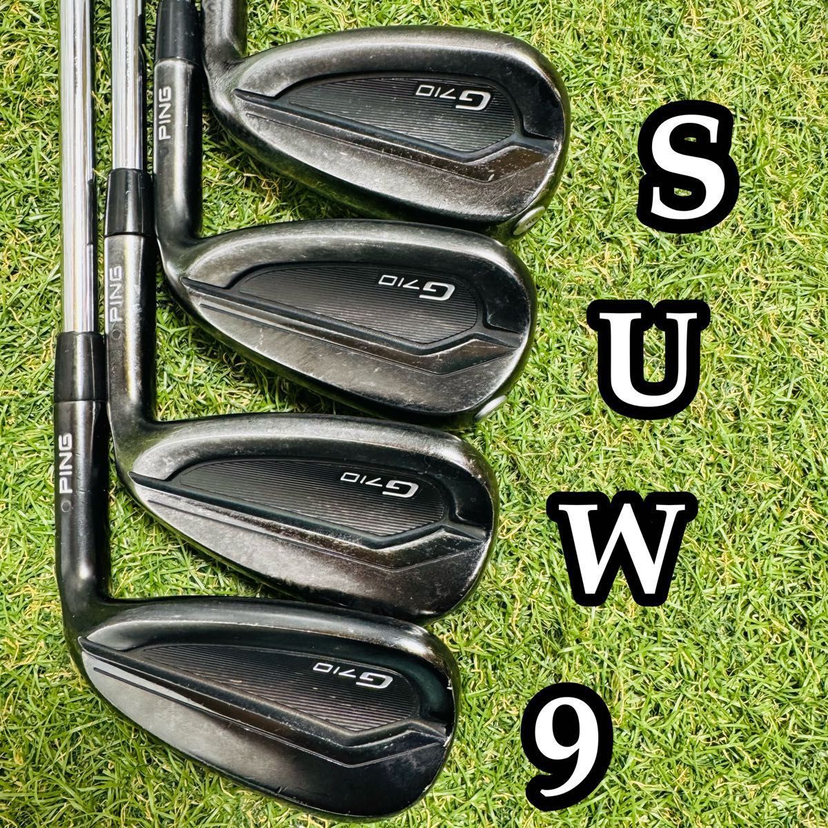 良品】初心者推奨 ピン G710 黒ドット メンズアイアンセット 7本 S