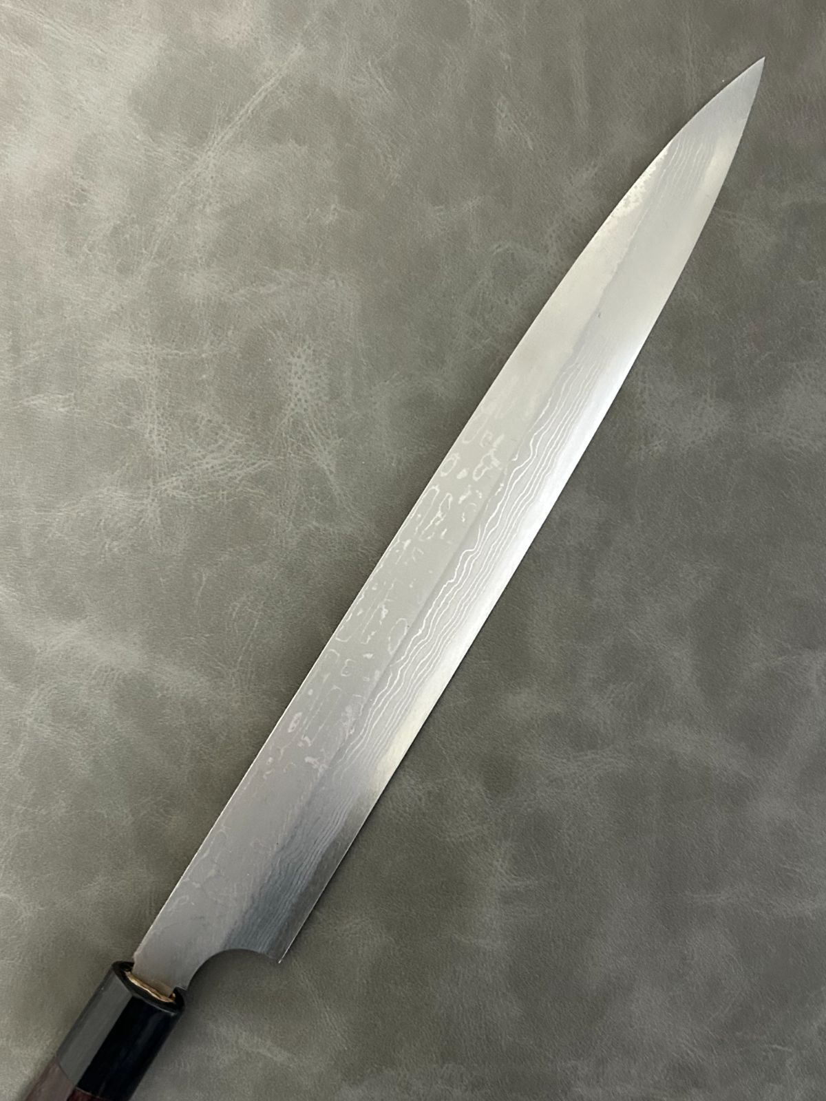 訳あり 柳刃包丁 包丁 300 mm 安来鋼白紙２号 ダマスカス 紫檀シノギ柄 68