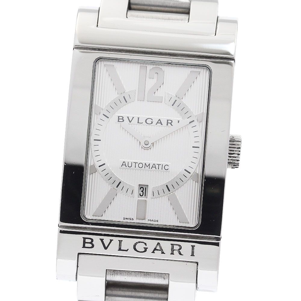 ブルガリ BVLGARI RT45S レッタンゴロ デイト 自動巻き メンズ 箱・保証書付き_940157 ブルガリ BVLGARI RT45S レッタンゴロ デイト 自動巻き メンズ 箱