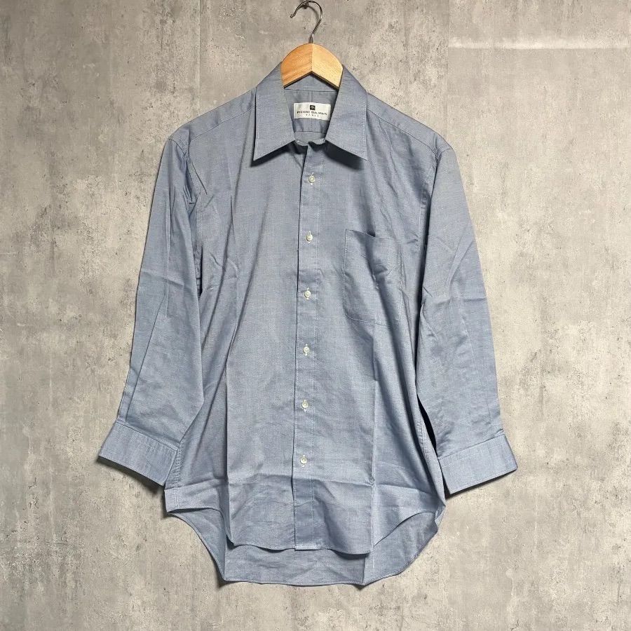 日本製】PIERRE BALMAIN ピエールバルマン 長袖 シャツ 39-78 ブルー 