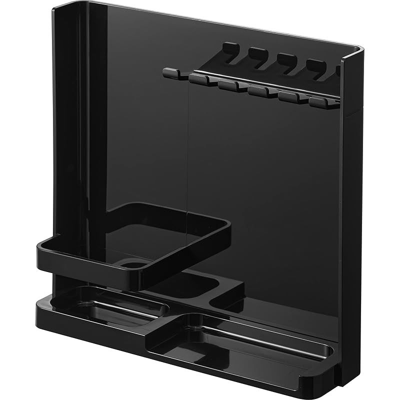 山崎実業(Yamazaki) 目隠し 歯ブラシ ＆ チューブスタンド ブラック 約W22.2×D6×H21.2cm タワー tower 歯ブラシホルダー ハミガキ 一括収納 1