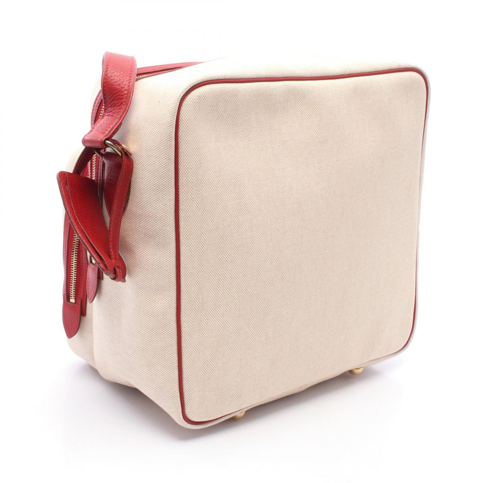 エルメス HERMES ショルダーバッグ ヴィクトリア ベージュ/レッド 