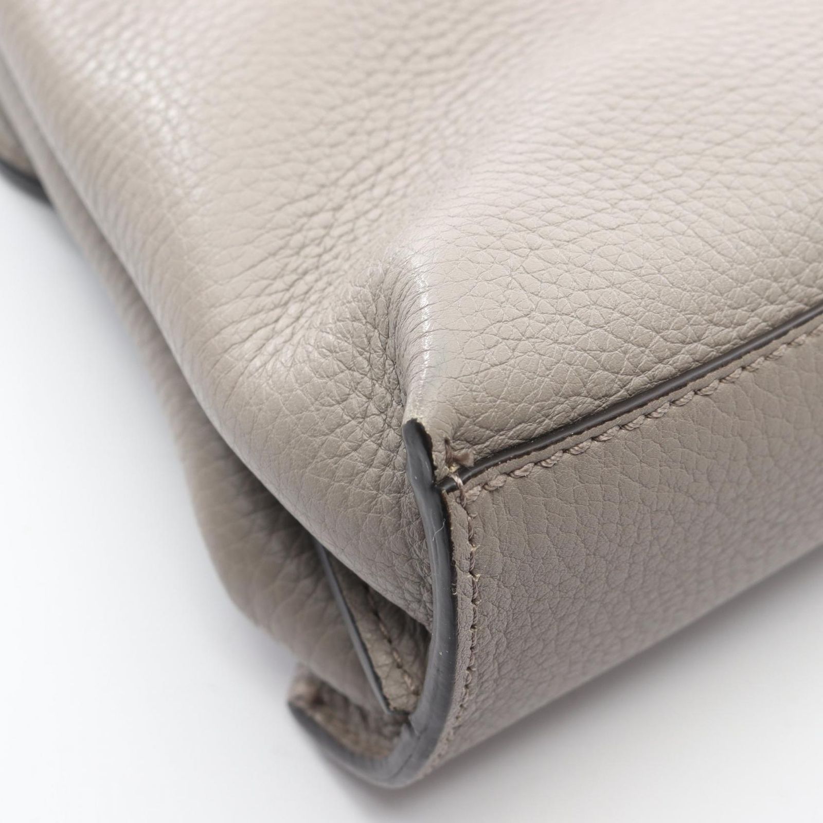 グッチ GUCCI ハンドバッグ バンブー デイリー 370831 グレー レザー 
