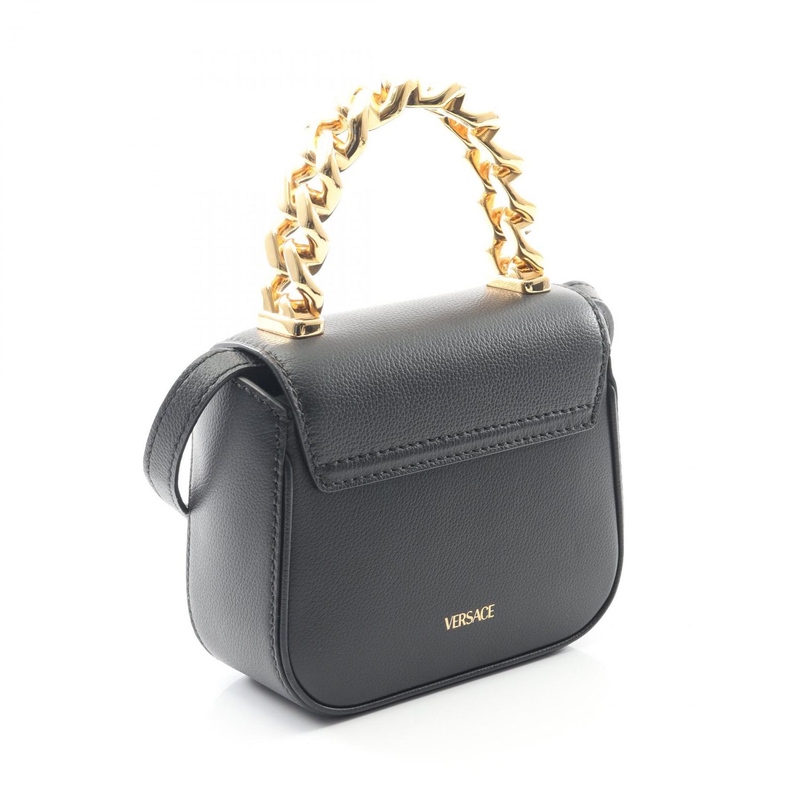 ヴェルサーチ VERSACE ハンドバッグ ラ メデューサ ブラック レザー ラ 