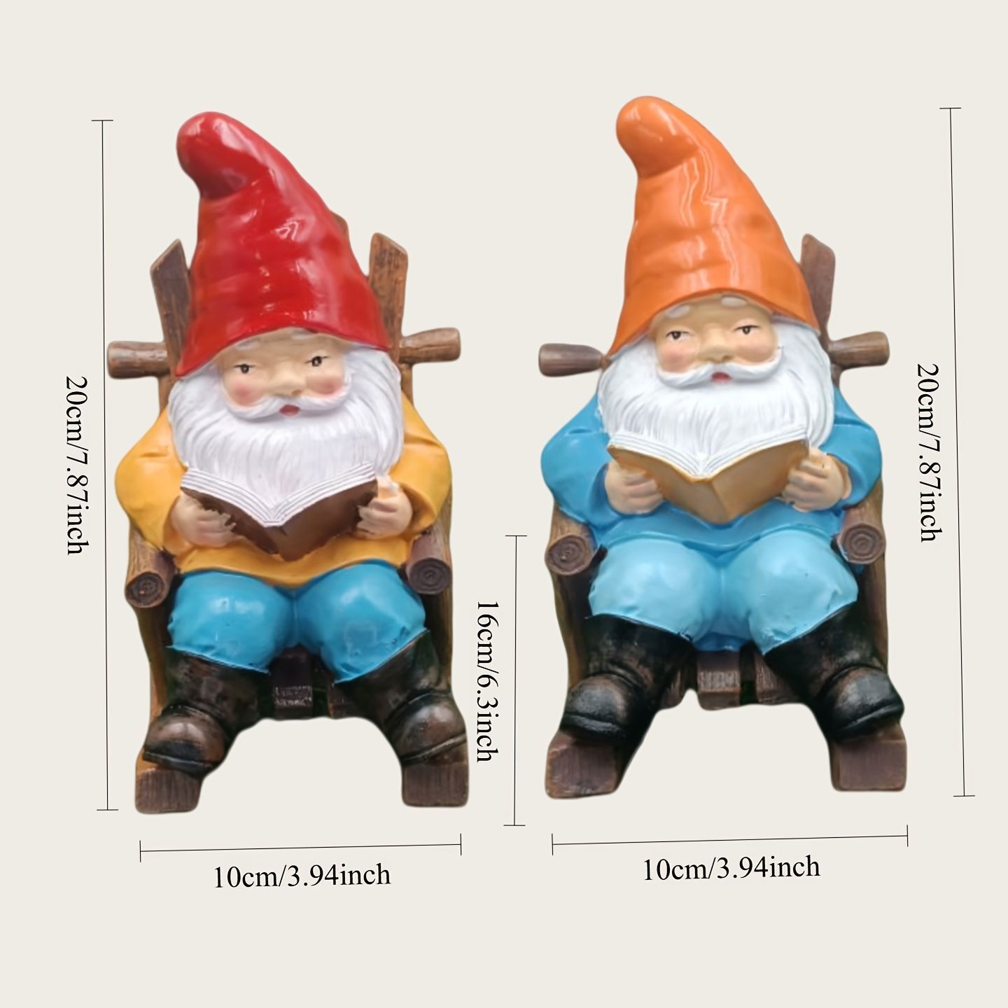  置物 オブジェ ガーデンオーナメント ロッキングチェアに座って本を読んでいる小人 赤 オレンジ 2種類 屋外 屋内 室内 インテリア 玄関 リビング ダイニング 装飾 庭 ガーデニング 装飾 ガーデン 可愛い ギフト インテリア用品 贈り物 雑貨 デジタル時計 置物 インテリア小物