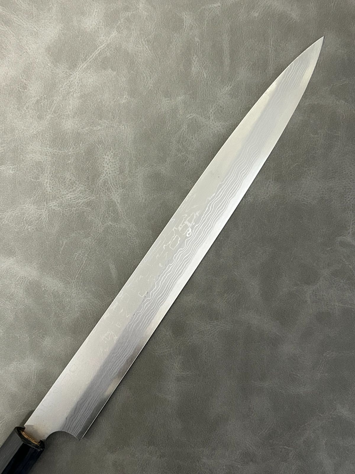 訳あり 柳刃包丁 包丁 330 mm 安来鋼白紙２号 ダマスカス 紫檀シノギ柄 70