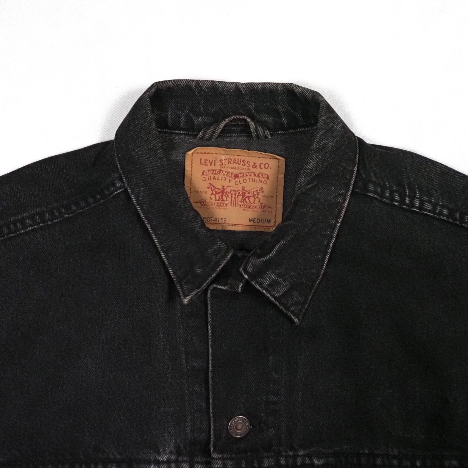 93's Levi's 70507-4159 Black Denim Jacket M USA製 リーバイス